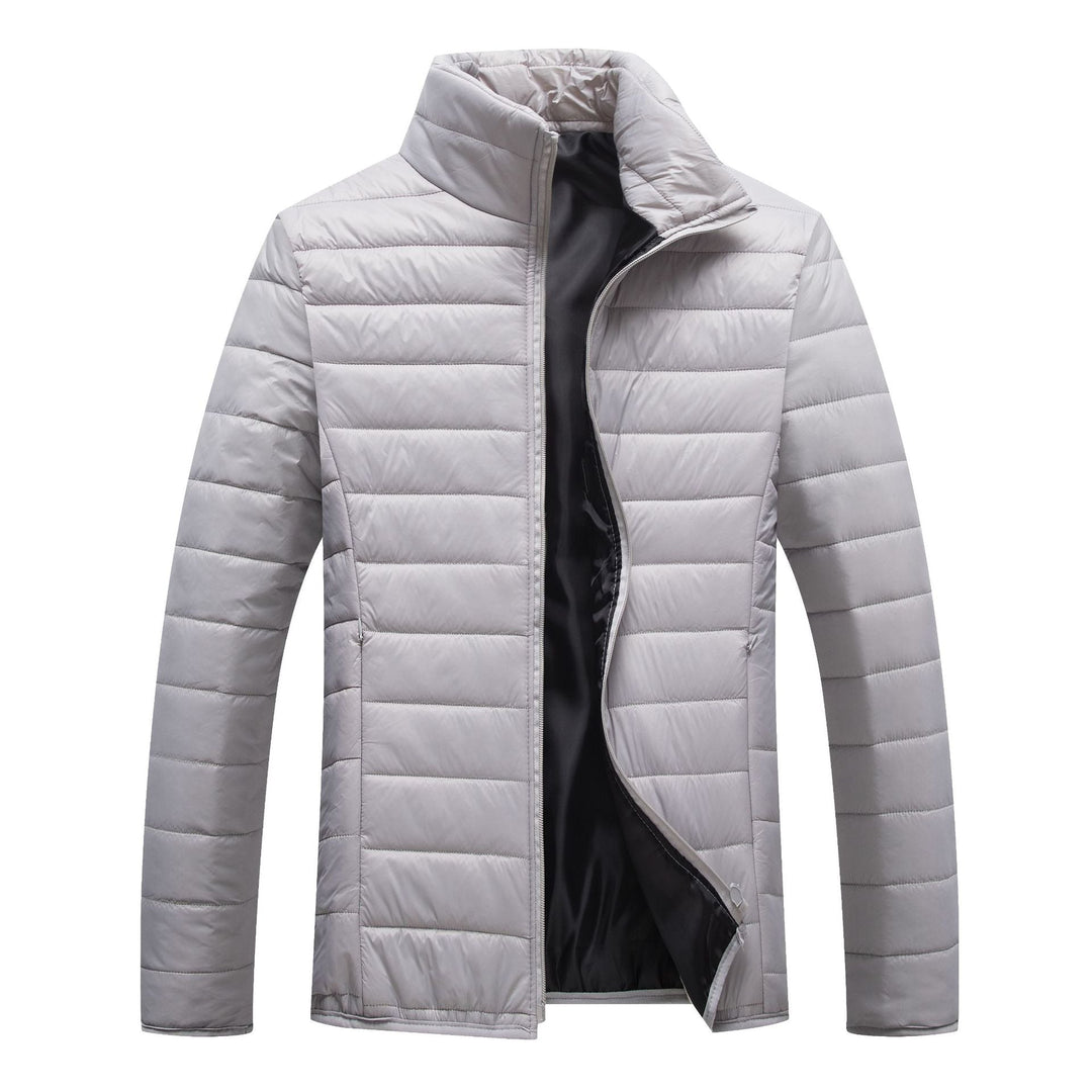 Drune | Herren Winter Steppjacke mit vorderem Reißverschluss und Stehkragen