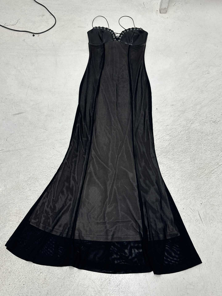 Damen Maxikleid mit verführerischem Spitzenoberteil und elegantem Schneid Drune