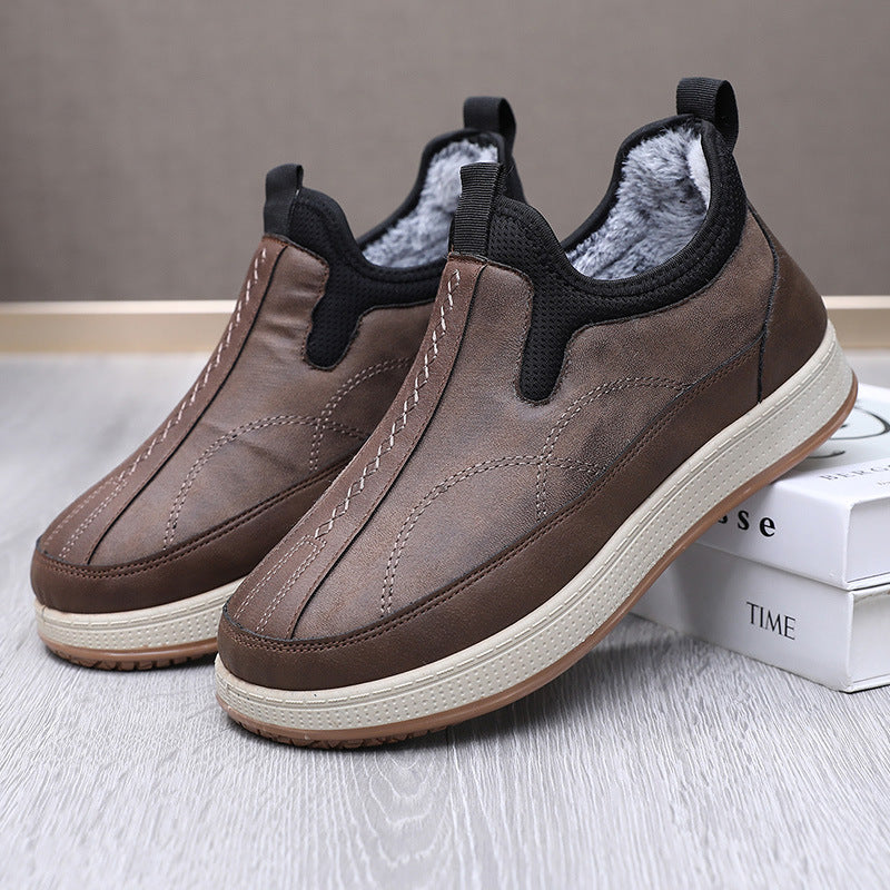 Damen Bequeme Winter-Slipper aus Lederimitat mit warmem Innenfutter Drune
