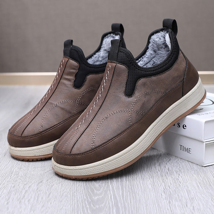 Damen Bequeme Winter-Slipper aus Lederimitat mit warmem Innenfutter Drune