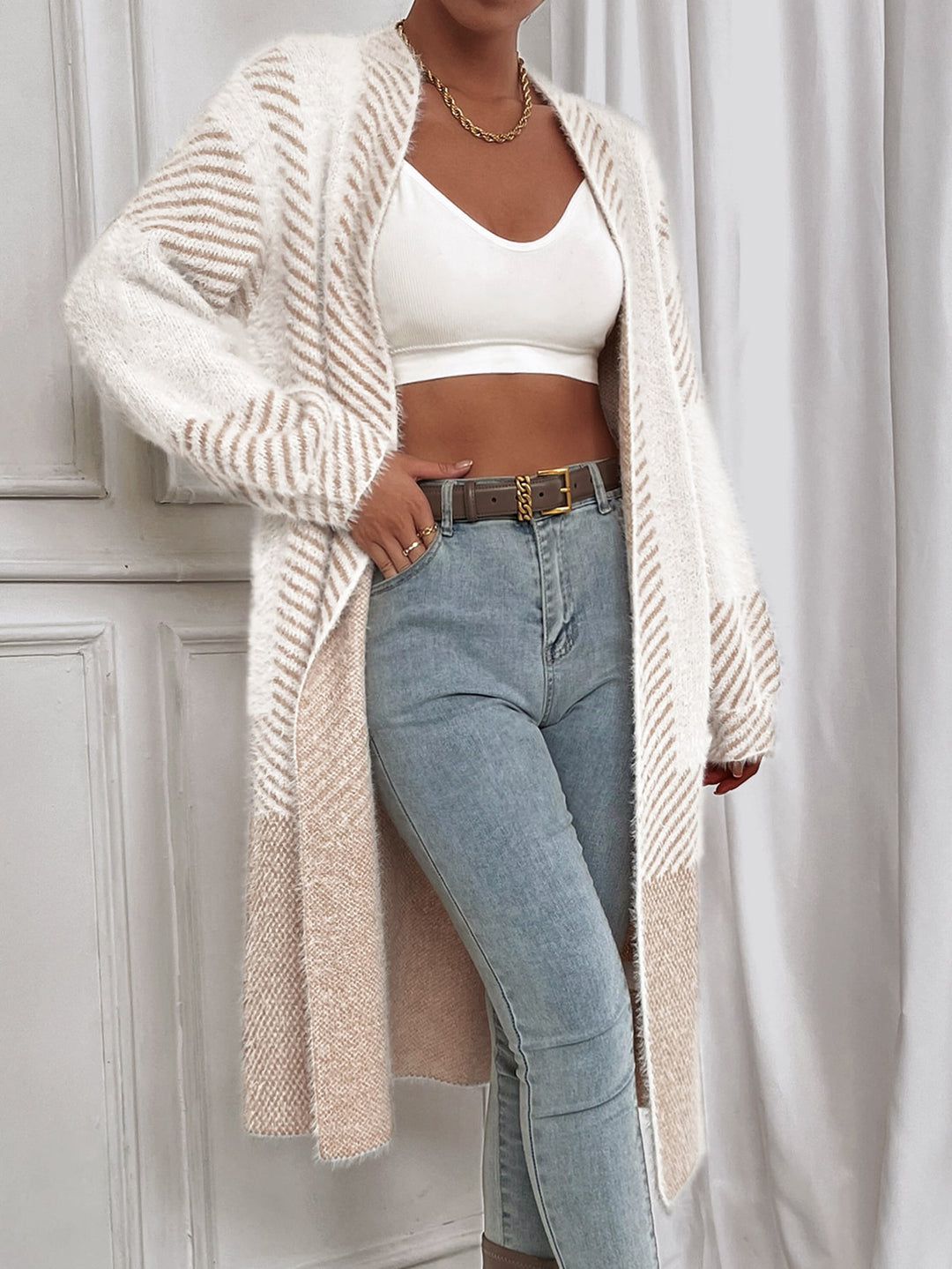 Damen Strickjacke mit geometrischem Muster Drune