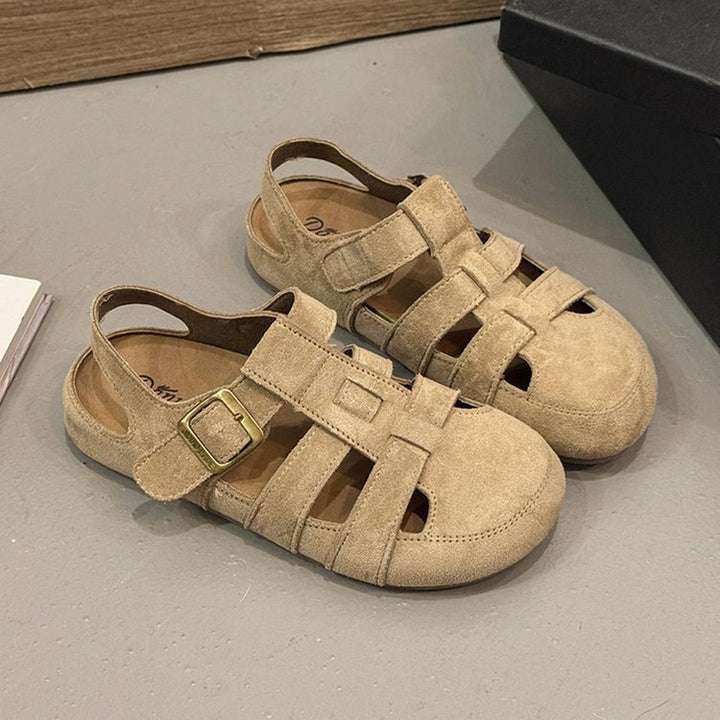 Damen Riemensandalen aus weichem Wildleder mit verstellbarem Riemendesign und rutschfester Sohle Drune