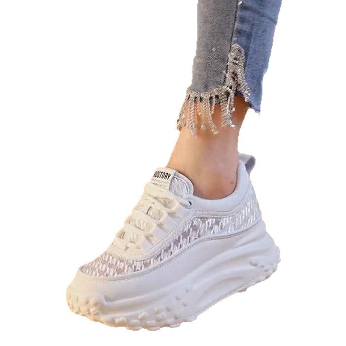 Damen Sportliche Chunky Sneakers mit futuristischem Design und atmungsaktiver Obermaterialstruktur Drune