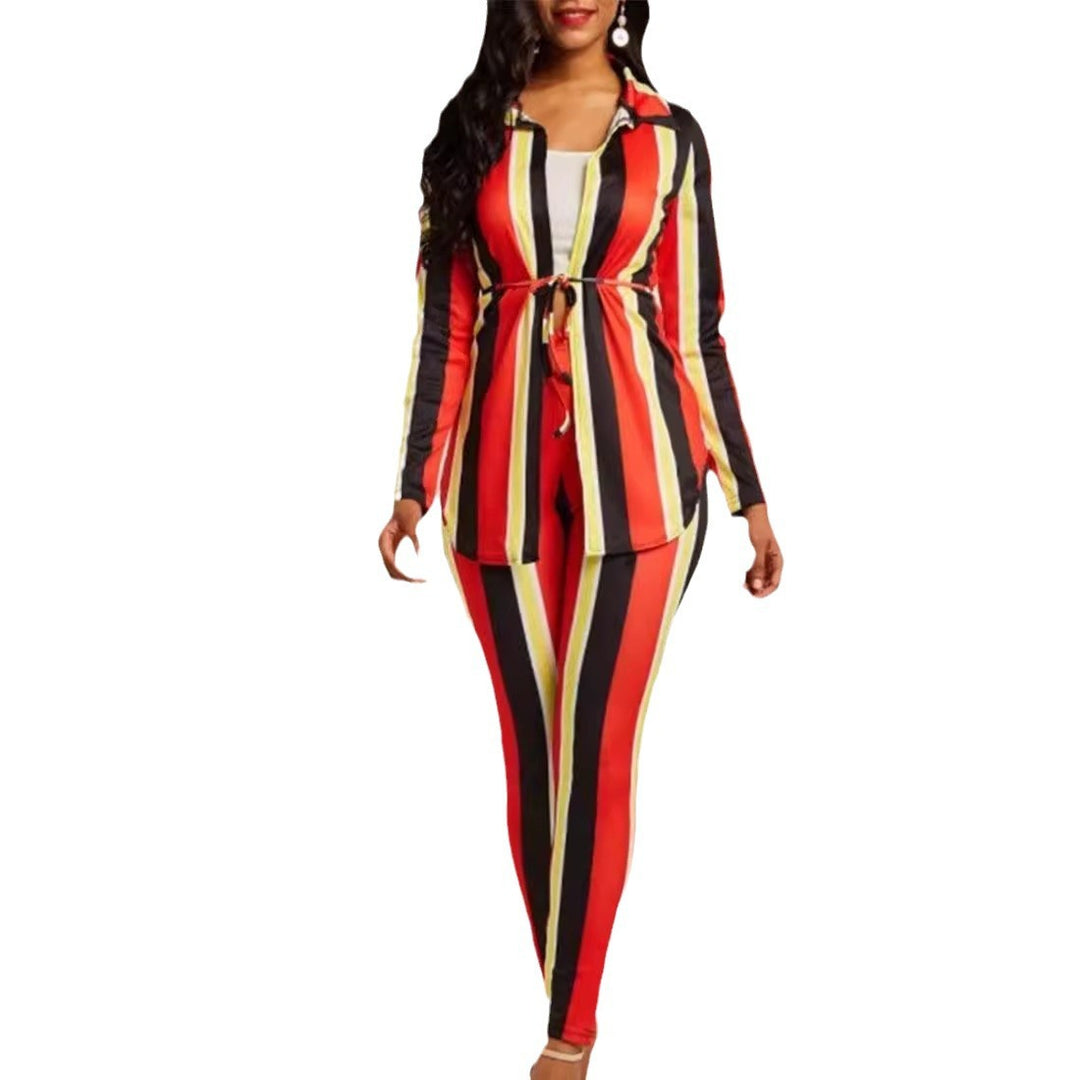 Damen Bunte und figurbetonte Lounge-Kombination Drune