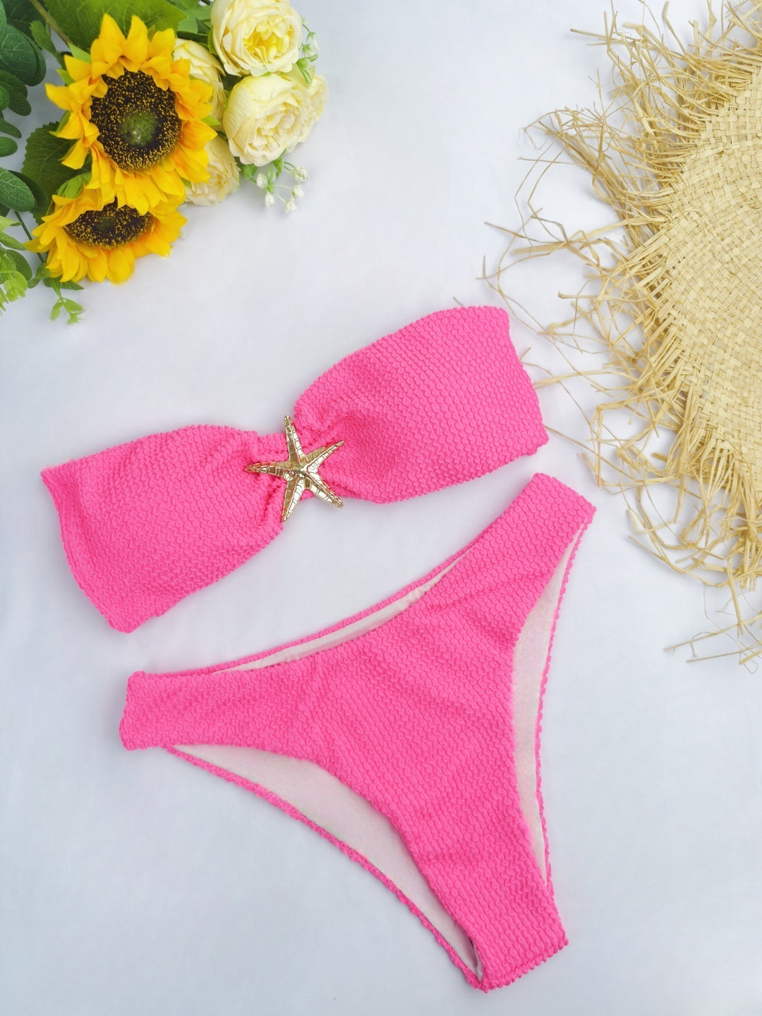 Damen Bikini-Set mit eleganter Schleifenverzierung und verstellbaren Trägern Drune