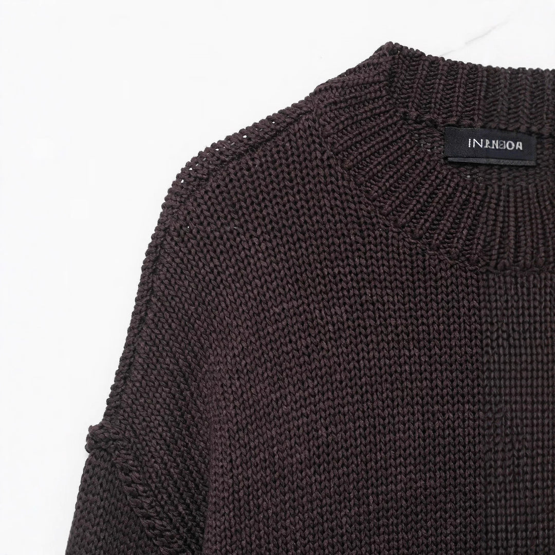 Damen bequemer Strickpullover mit Rundhalsausschnitt und lässigem Schnitt Drune