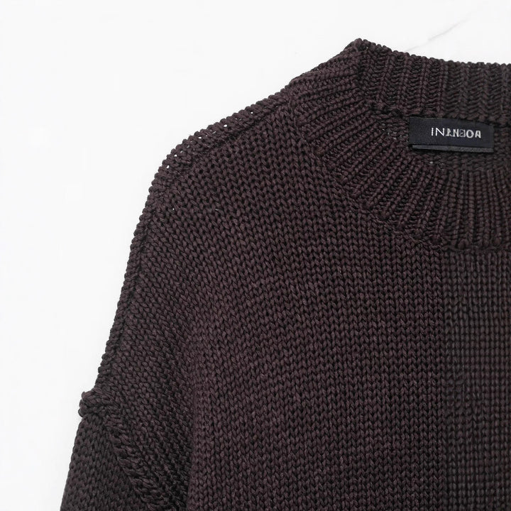 Damen bequemer Strickpullover mit Rundhalsausschnitt und lässigem Schnitt Drune