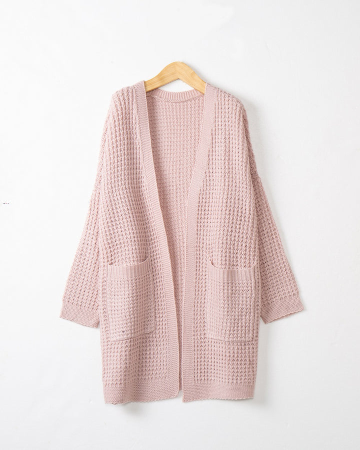 Damen lässiger Strickcardigan mit Taschen und offenem Schnitt Drune