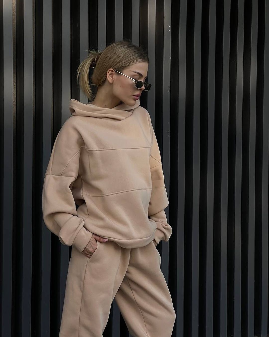 Damen Oversized Hoodie mit Kapuze Drune