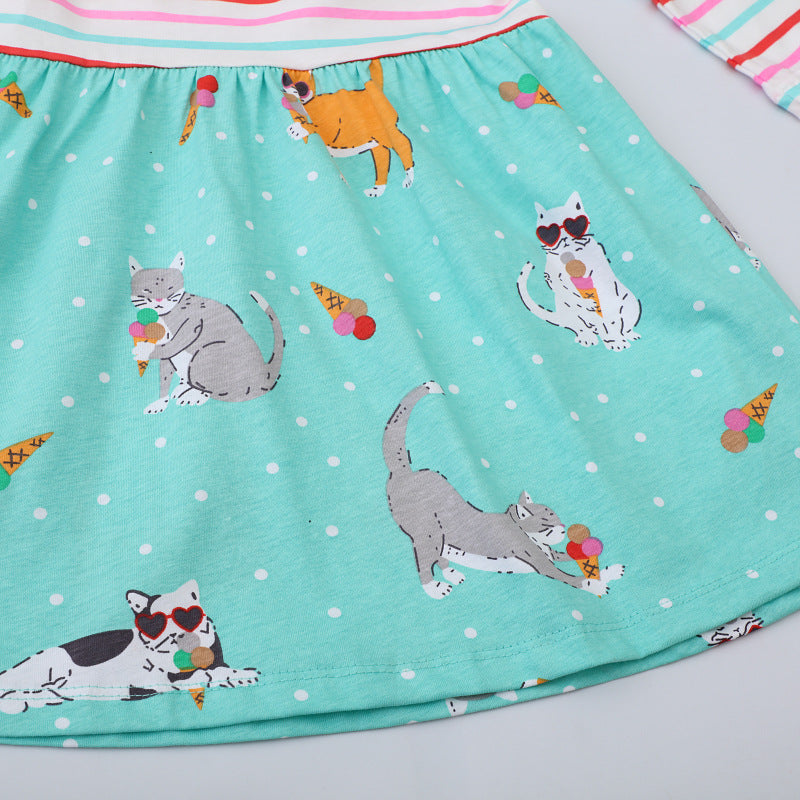 Mädchen Baumwollkleid mit verspieltem Tierdesign Drune