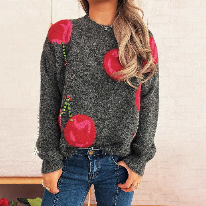 Damen Strickpullover mit kreativem Herzmotiv und weichem Material Drune
