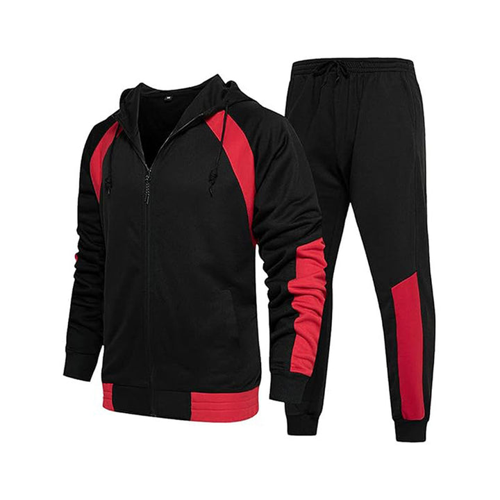 Herren Sportlicher Trainingsanzug mit kontrastreichem Design und elastischen Bündchen Drune