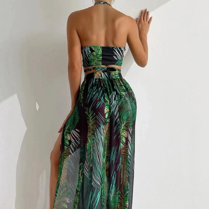 Damen Zweiteiliges Strandoutfit mit floralem Design und raffinierten Cut-Outs Drune