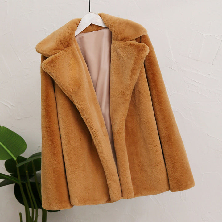 Damen Flauschiger Kuschel-Mantel Drune