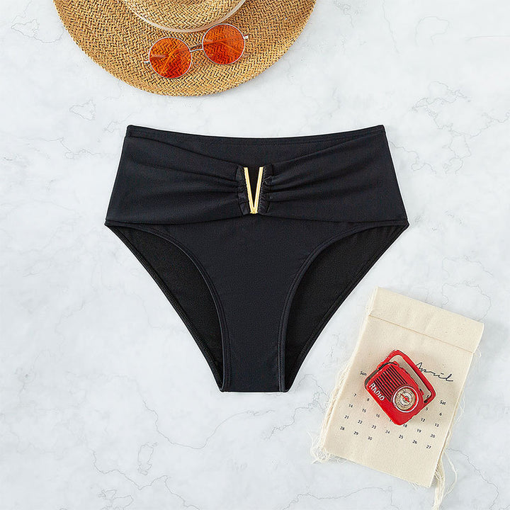 Damen Hochgeschnittener Bikini-Slip mit dekorativem Gürteldetail Drune
