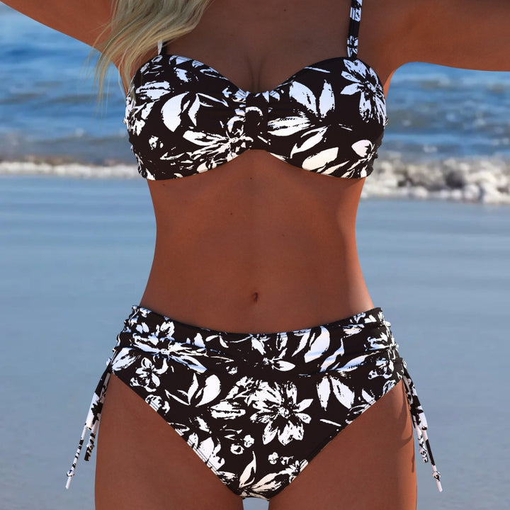 Damen Bikini-Set mit gepolstertem Balconette-Oberteil und hoch geschnittenem Höschen Drune