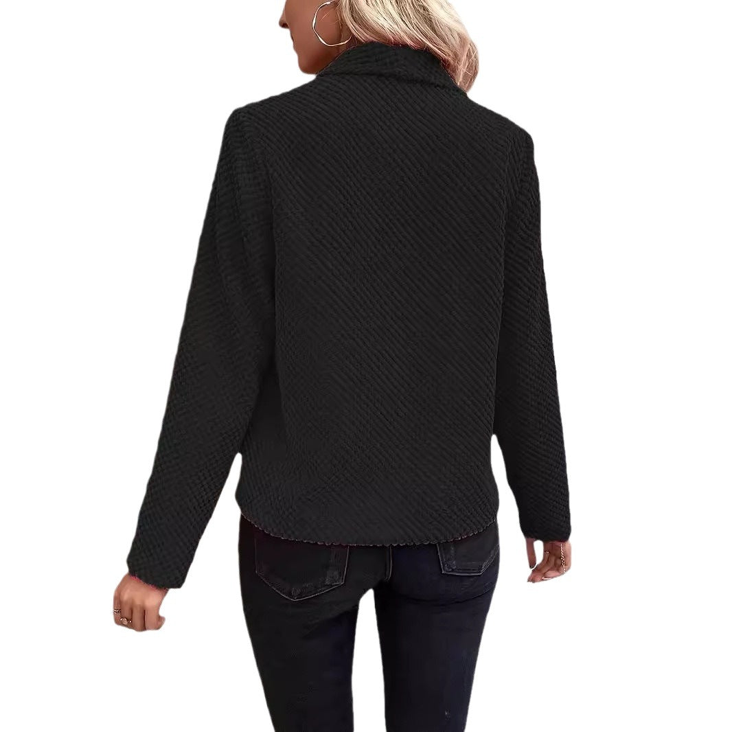 Damen lässige Waffelpique-Jacke Drune
