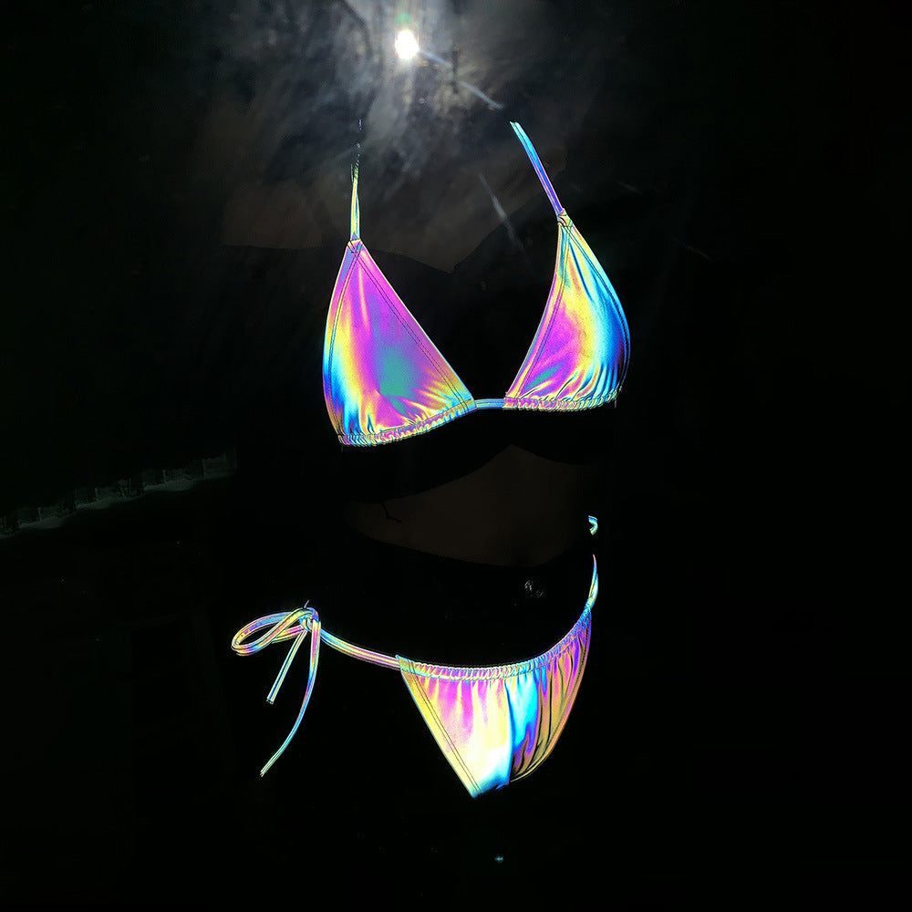 Damen cropped Bralette mit schimmerndem Effekt Heidi-Mode
