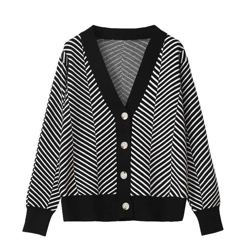 Damen Strickjacke mit modernem Zickzackmuster und kuscheligem Material Drune