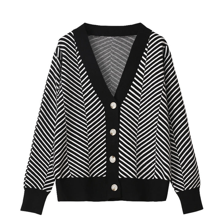 Damen Strickjacke mit modernem Zickzackmuster und kuscheligem Material Drune