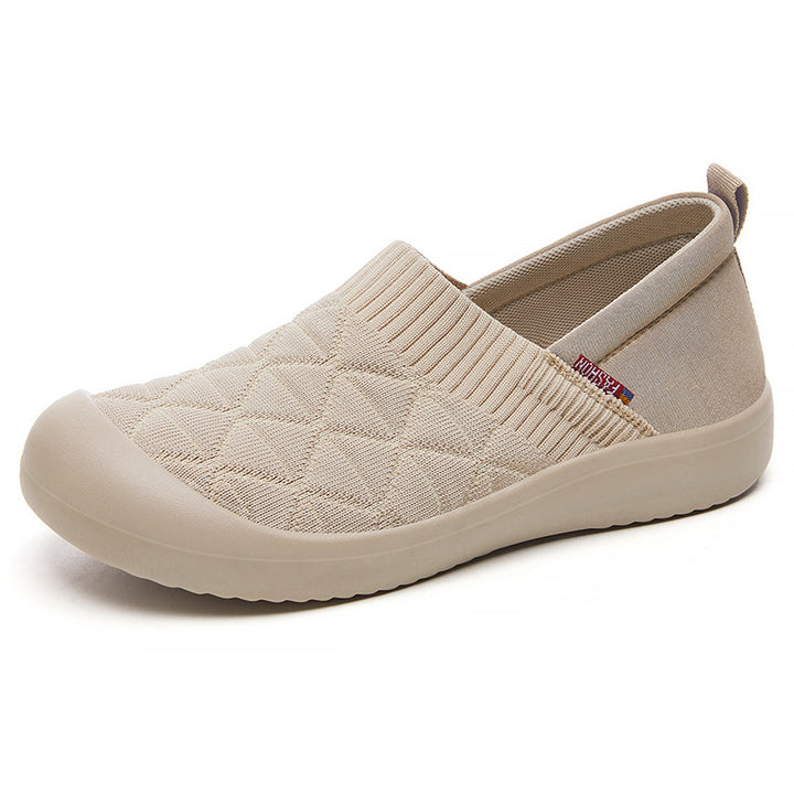 Damen nan atmungsaktiver gestrickter Slip-On Komfort-Halbschuh mit elastischem Schaft und stoßdämpfender EVA-Sohle Drune