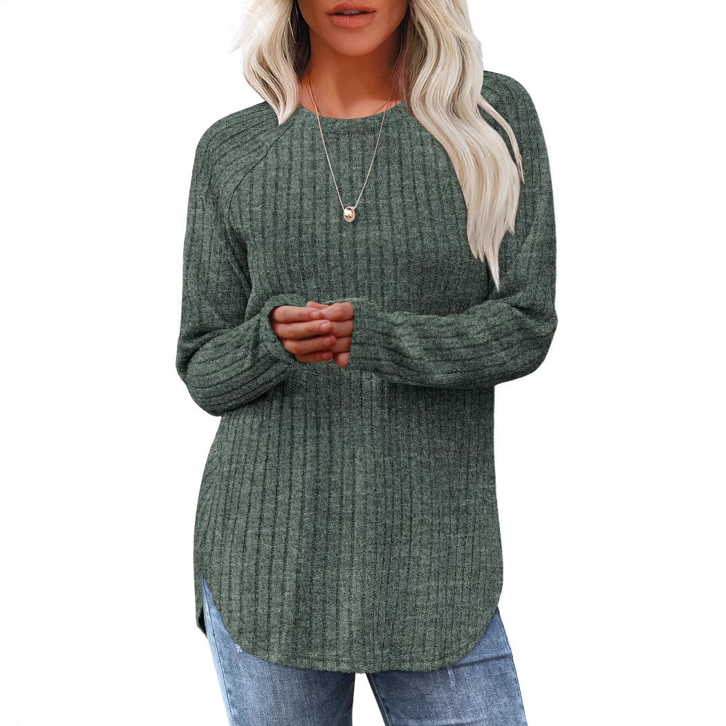 Damen Oversized Pullover mit Rippstruktur und lässigem Schnitt Drune