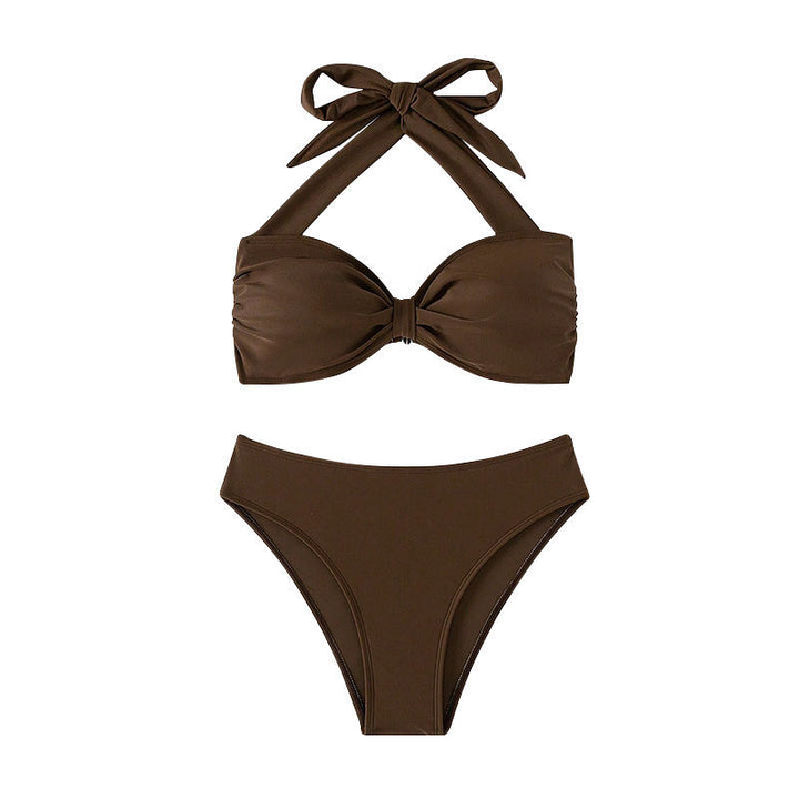 Damen Bandeau-Bikini mit dekorativem Knoten Drune