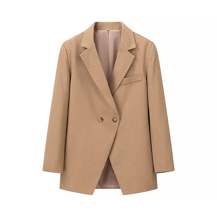 Damen eleganter Oversized-Blazer mit doppelter Knopfleiste und praktischen Taschen Drune