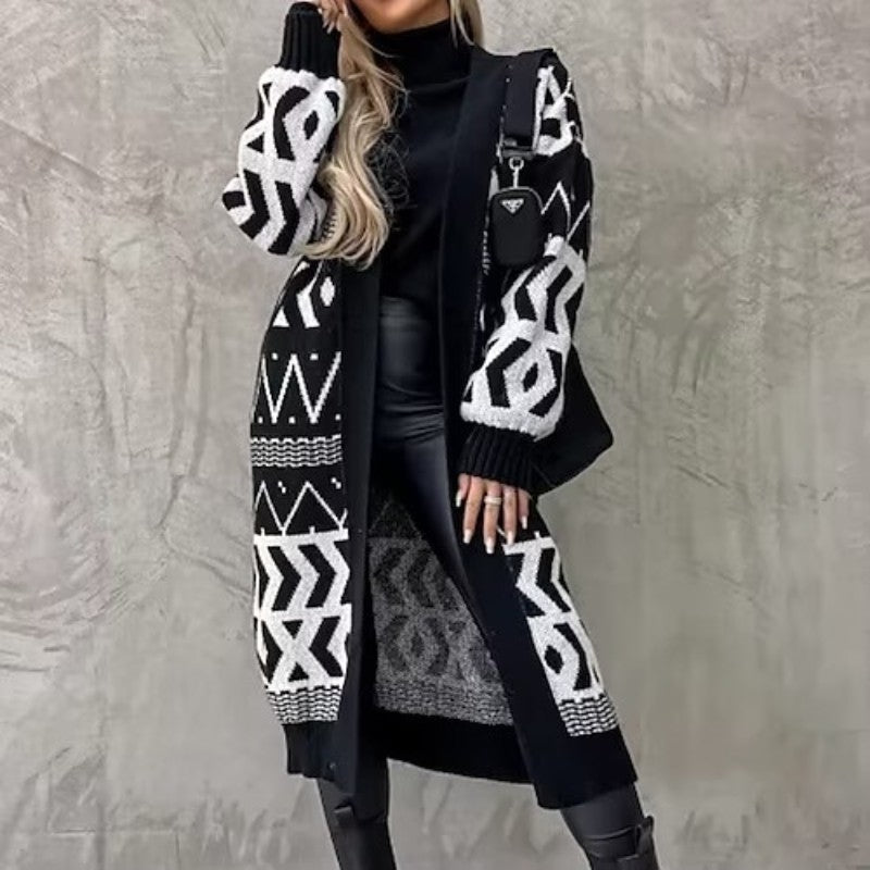 Damen Strickjacke mit kreativem Muster und lässigem Schnitt Drune