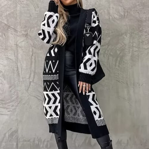 Damen Strickjacke mit kreativem Muster und lässigem Schnitt Drune