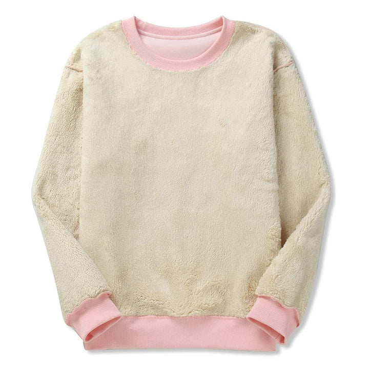 Damen Kuscheliger Sweatshirt mit weichem Innenfutter und Rundhalsausschnitt Drune