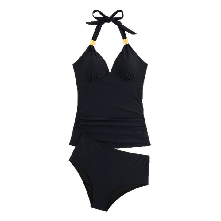 Damen Tankini mit tiefem V-Ausschnitt und dekorativem Knoten Drune