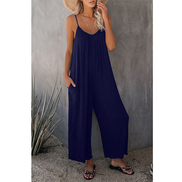 Damen Lässiger Jumpsuit mit weit geschnittenen Beinen und praktischen Taschen Drune
