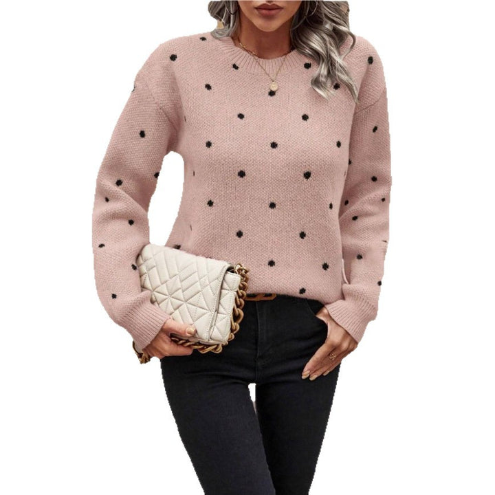 Damen Strickpullover mit Punktmuster und weitem Schnitt Drune