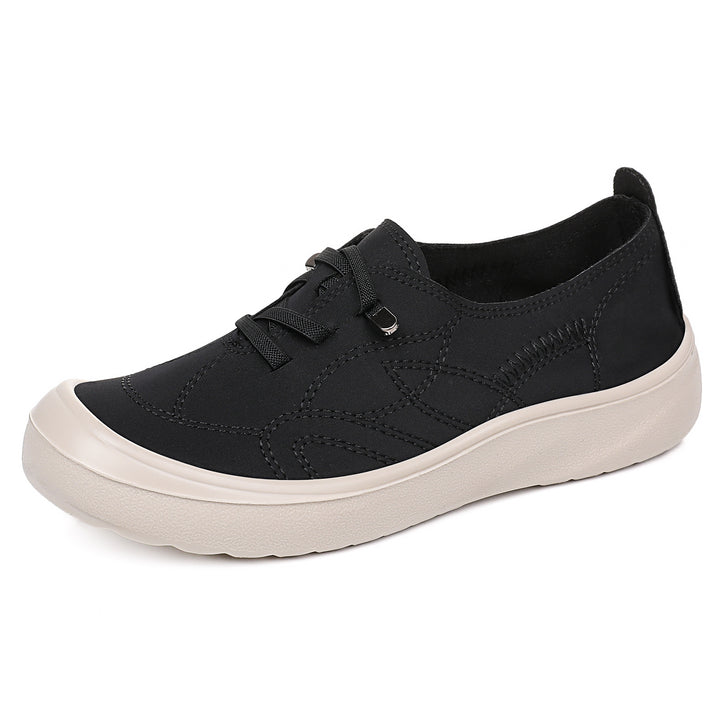 Damen nan elastischer Slip-On Komfortsneaker mit dekorativer Ziernaht, gepolstertem Fersenhalt und dämpfender Leichtprofilsohle Drune