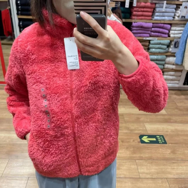 Damen Kuschelige Fleecejacke mit hohem Kragen und Reißverschluss Drune