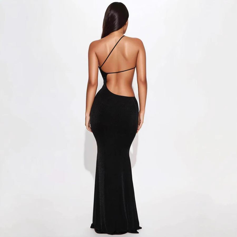 Damen figurbetontes Maxikleid mit tiefem Ausschnitt und Cut-Out-Details Drune