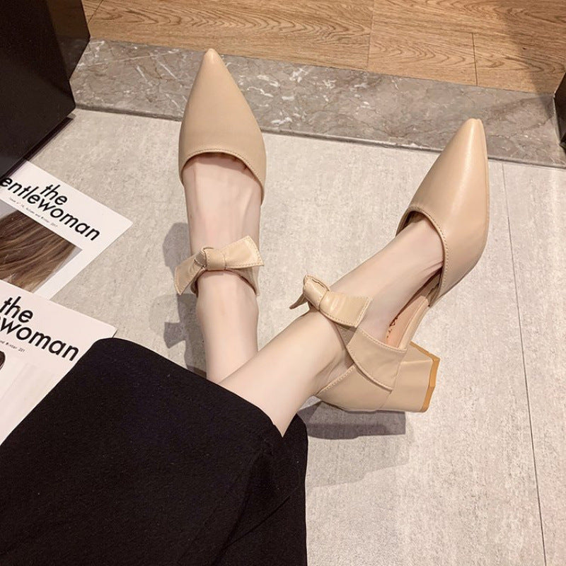 Damen Elegante Slingpumps mit Schleifenverzierung Drune