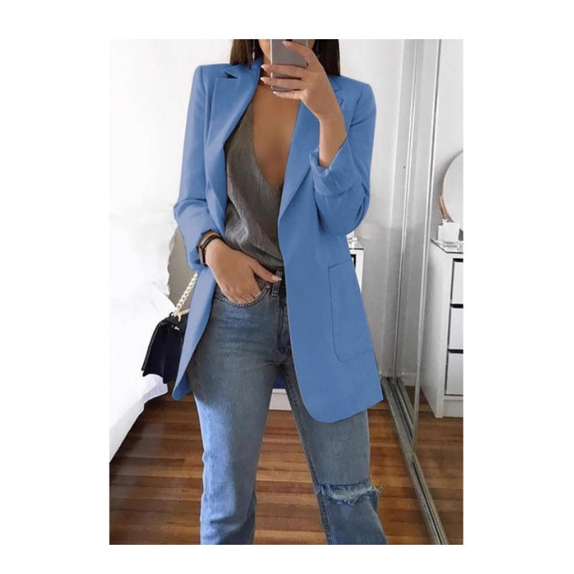 Damen eleganter Blazer mit tailliertem Schnitt und praktischen Taschen Drune
