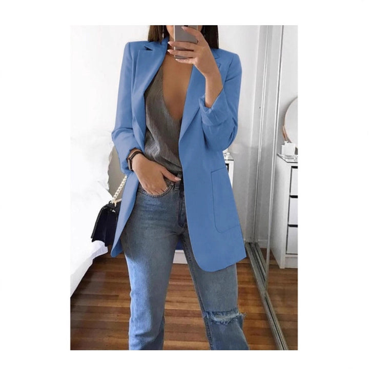 Damen eleganter Blazer mit tailliertem Schnitt und praktischen Taschen Drune
