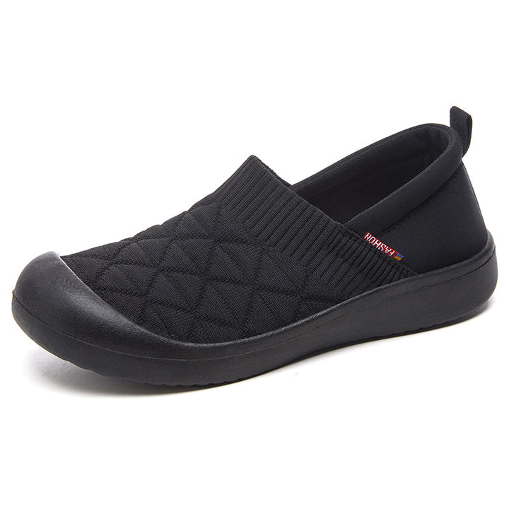 Damen nan atmungsaktiver gestrickter Slip-On Komfort-Halbschuh mit elastischem Schaft und stoßdämpfender EVA-Sohle Drune