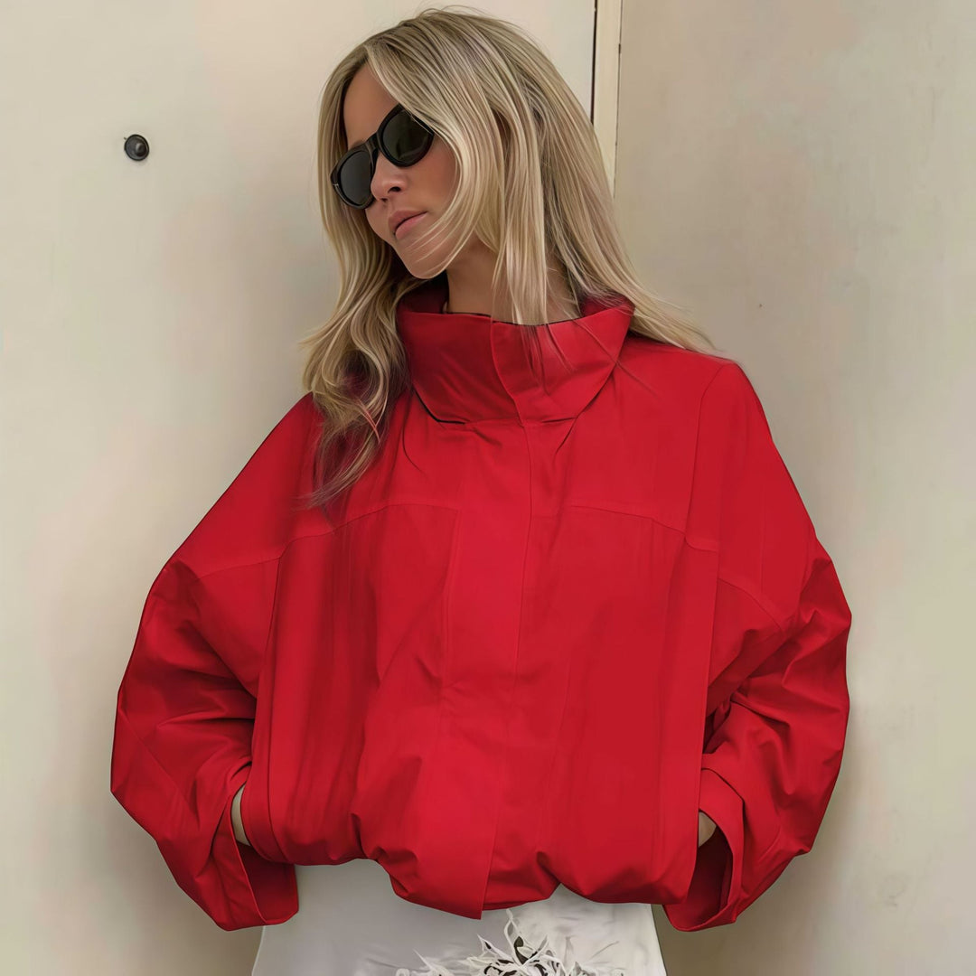 Damen moderne Übergangsjacke mit hohem Kragen Drune