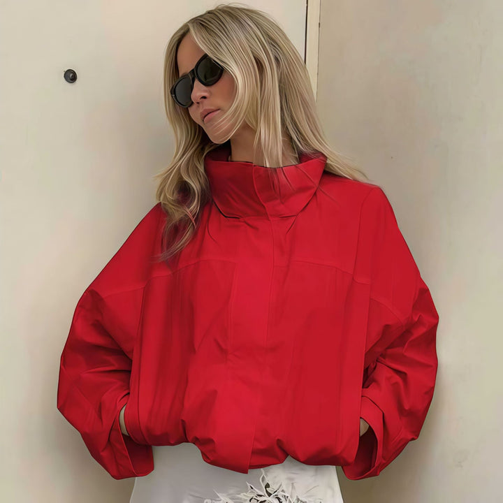 Damen moderne Übergangsjacke mit hohem Kragen Drune