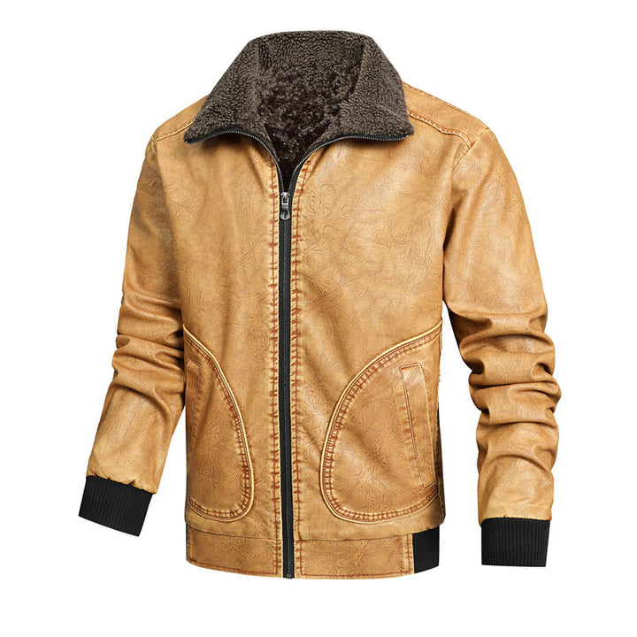 Herren lässige Vintage Lederjacke mit weichem Innenfutter Drune