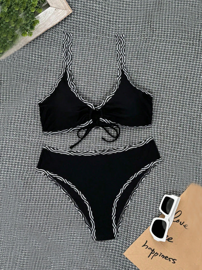 Damen Triangel-Bikini mit modischem Leopardenmuster Drune
