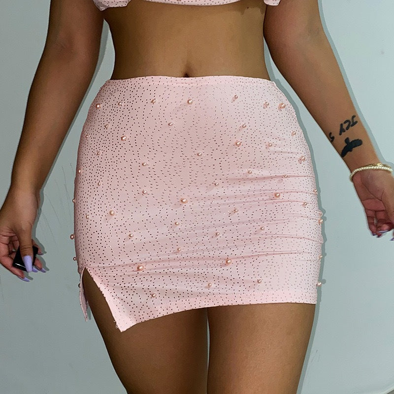 Damen Elegantes Crop-Top mit langen, transparenten Ärmeln und funkelnden Akzenten Drune
