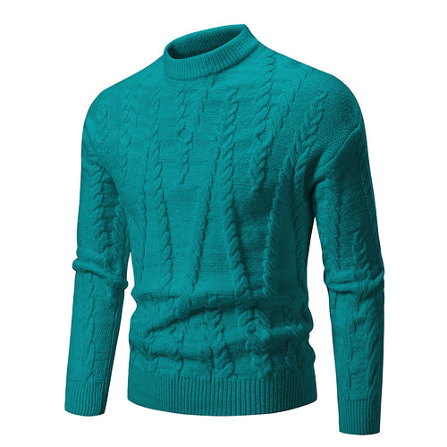 Herren Strickpullover mit klassischem Zopfdesign und hohem Kragen Drune