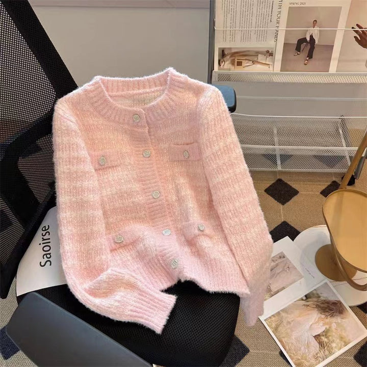 Damen Strickjacke mit Taschen und dekorativen Knöpfen Drune