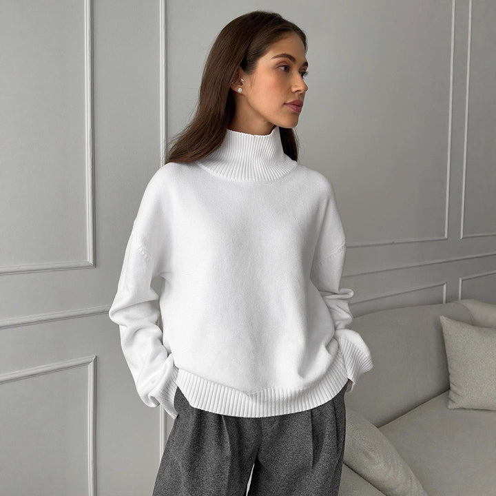 Damen Pullover mit hochschließendem Kragen und lässigem Schnitt Drune