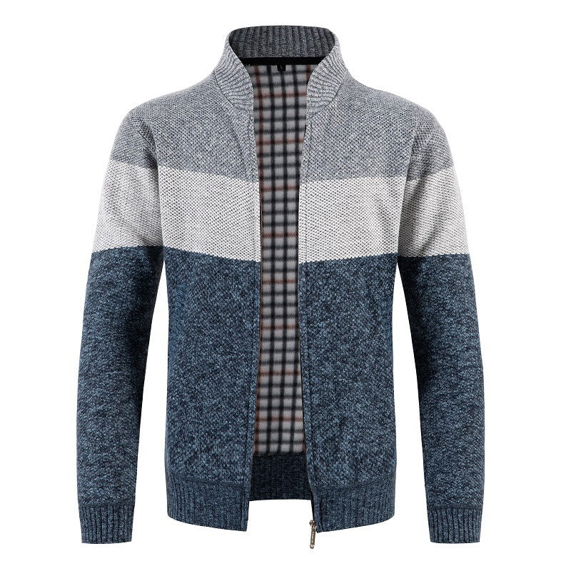 Herren Strickjacke mit modernem Farbblockdesign und kuscheligem Innenfutter Drune